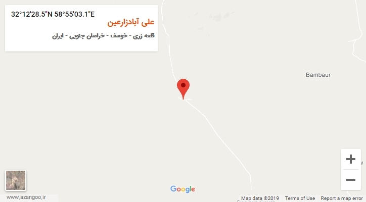 روستای علی آبادزارعین بر روی نقشه