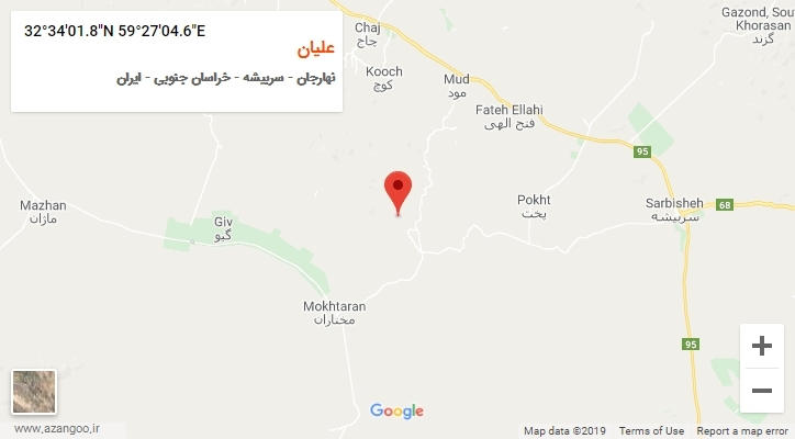 روستای علیان بر روی نقشه