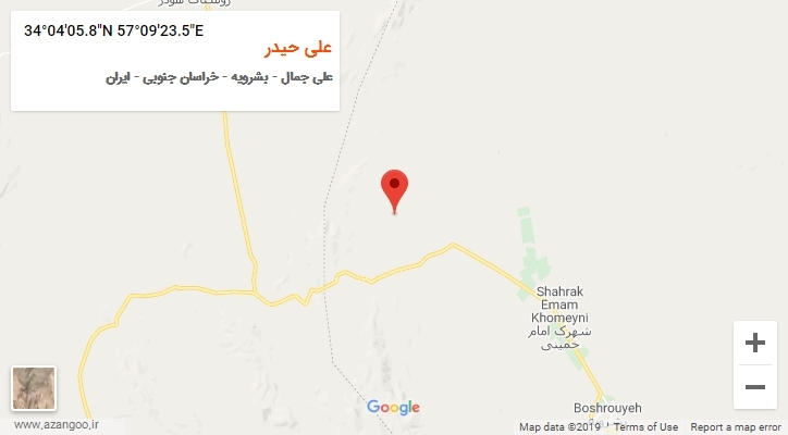 روستای علی حیدر بر روی نقشه
