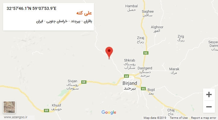 روستای علی کته بر روی نقشه
