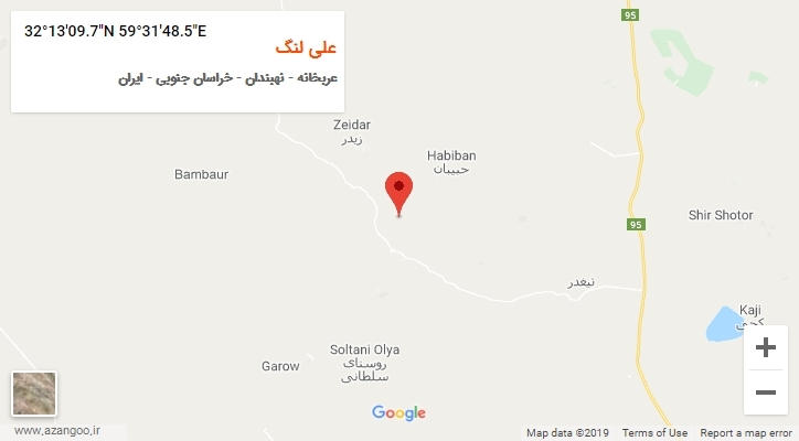 روستای علی لنگ بر روی نقشه