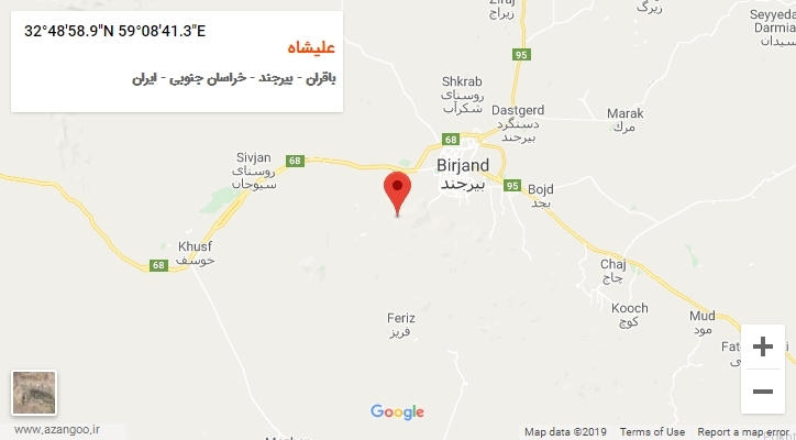 روستای علیشاه بر روی نقشه