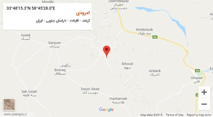 روستای امرودی بر روی نقشه