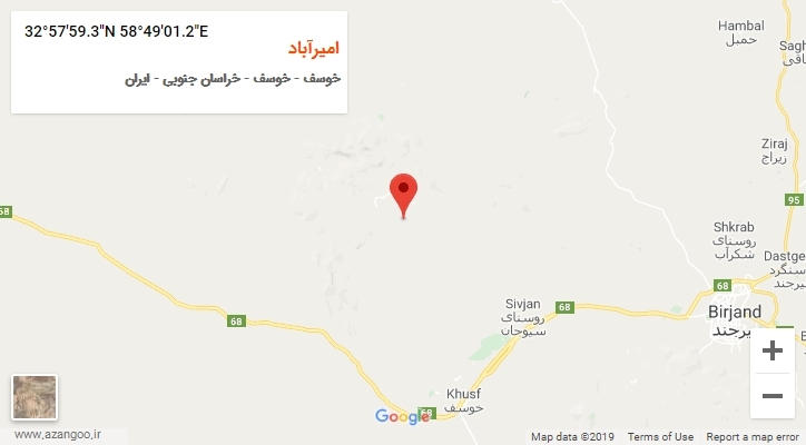 روستای امیرآباد بر روی نقشه