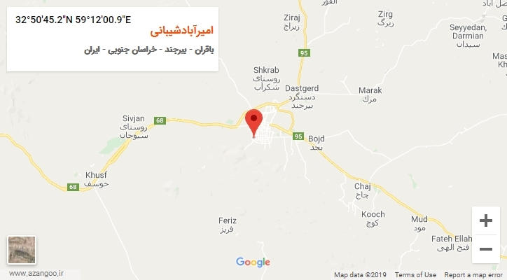 روستای امیرآبادشیبانی بر روی نقشه