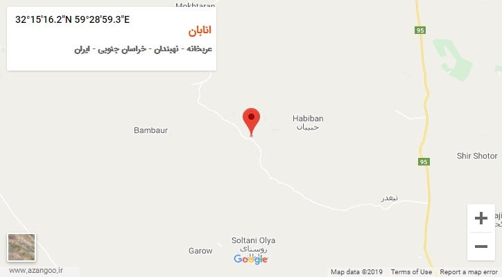 روستای انابان بر روی نقشه