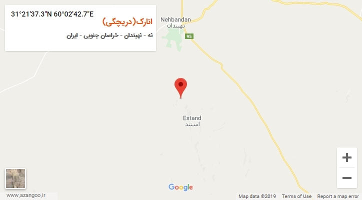 روستای انارک(دریچگی) بر روی نقشه