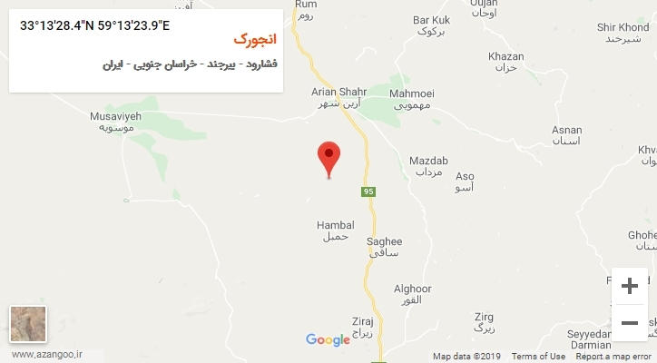روستای انجورک بر روی نقشه