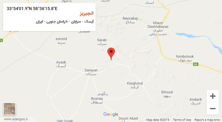 روستای انجیربز بر روی نقشه