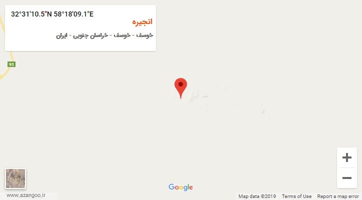 روستای انجیره بر روی نقشه