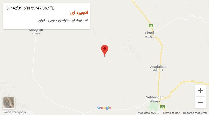 روستای انجیره ای بر روی نقشه