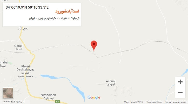 روستای اسدآبادشوررود بر روی نقشه