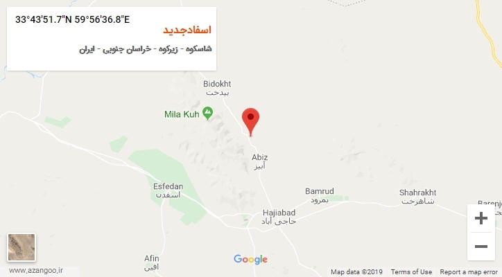 روستای اسفادجدید بر روی نقشه