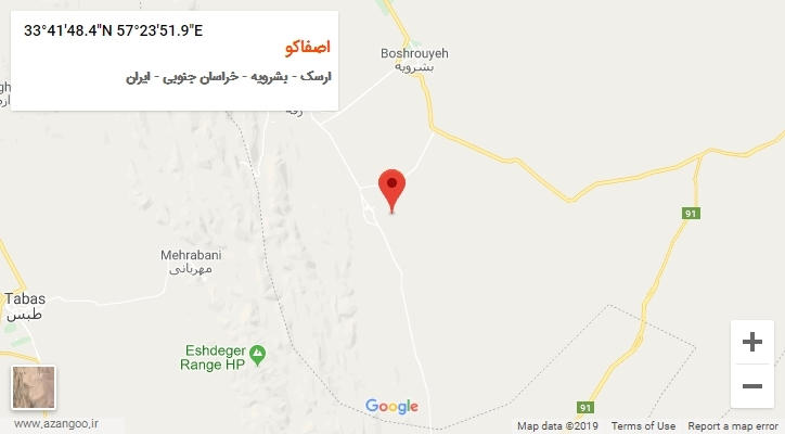 روستای اصفاکو بر روی نقشه