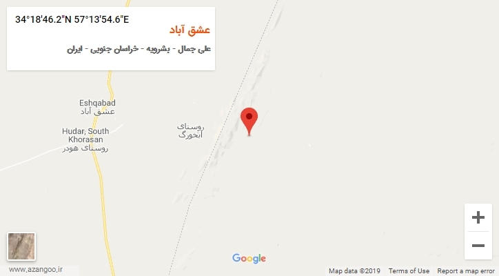 روستای عشق آباد بر روی نقشه