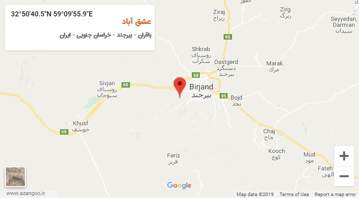 روستای عشق آباد بر روی نقشه