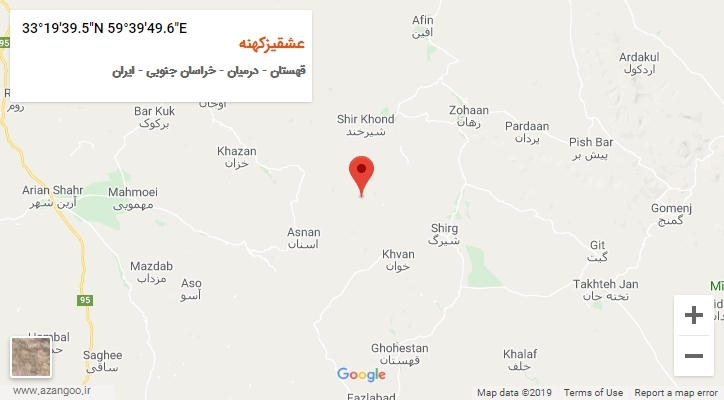 روستای عشقیزکهنه بر روی نقشه