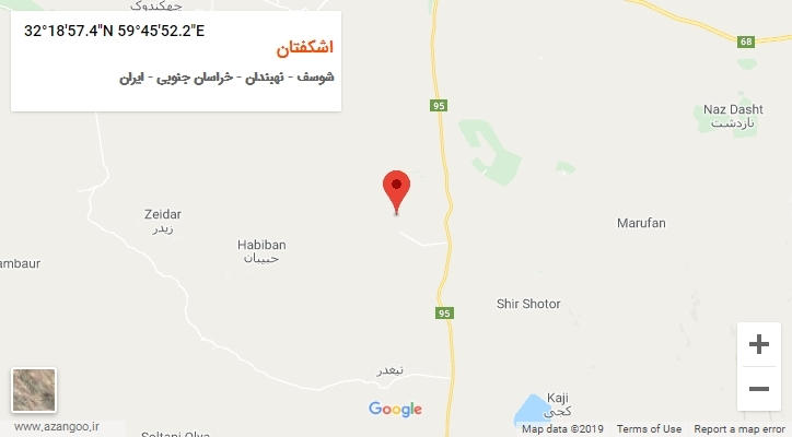 روستای اشکفتان بر روی نقشه