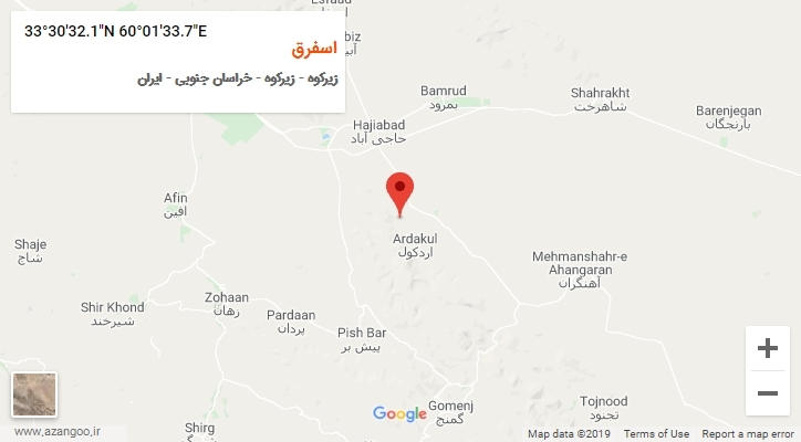 روستای اسفرق بر روی نقشه