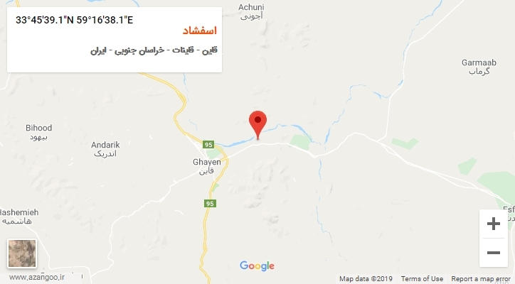 روستای اسفشاد بر روی نقشه