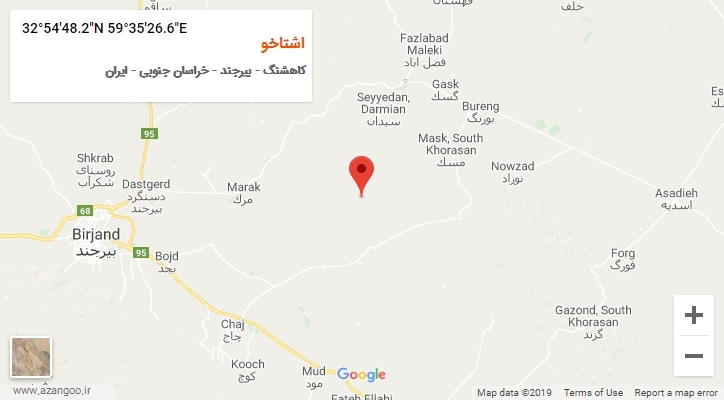 روستای اشتاخو بر روی نقشه