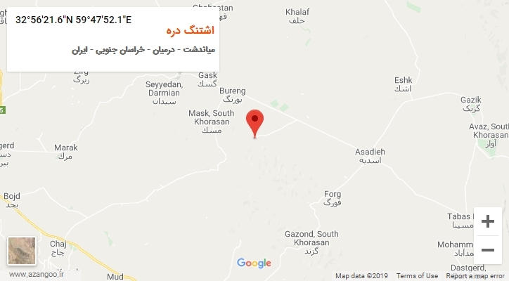 روستای اشتنگ دره بر روی نقشه