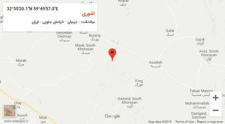 روستای اشوری بر روی نقشه