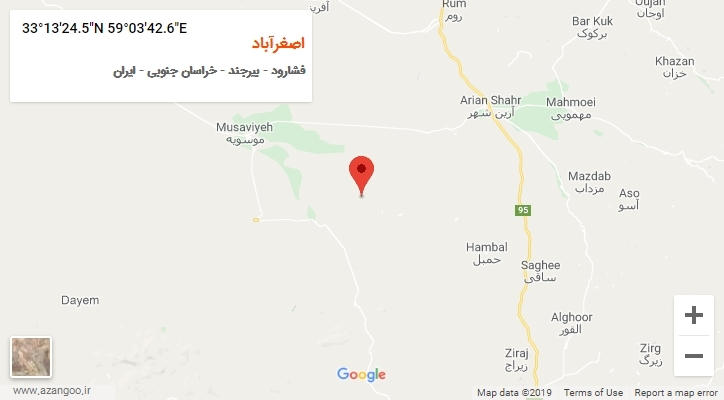 روستای اصغرآباد بر روی نقشه