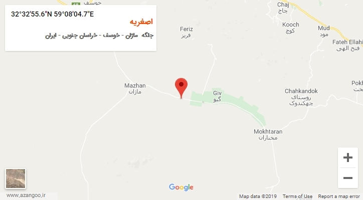 روستای اصغریه بر روی نقشه