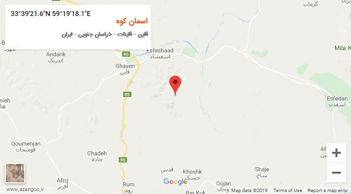 روستای اسمان کوه بر روی نقشه