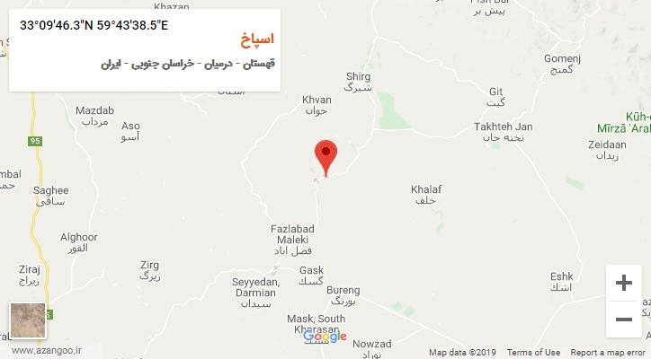 روستای اسپاخ بر روی نقشه