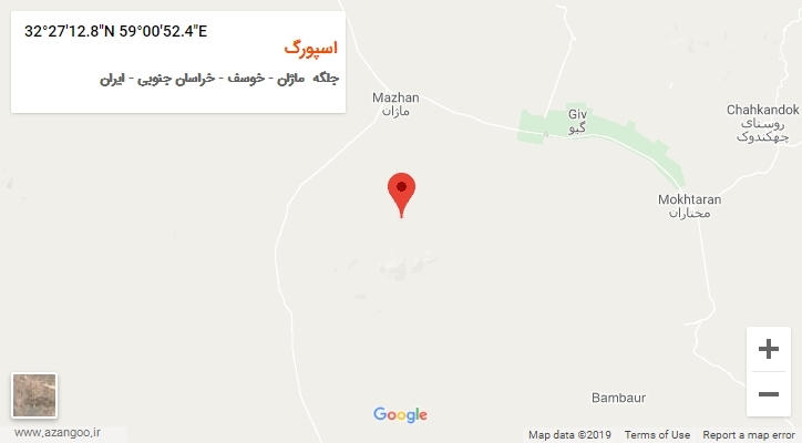 روستای اسپورگ بر روی نقشه