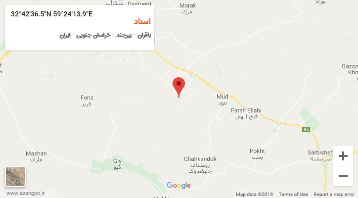 روستای استاد بر روی نقشه
