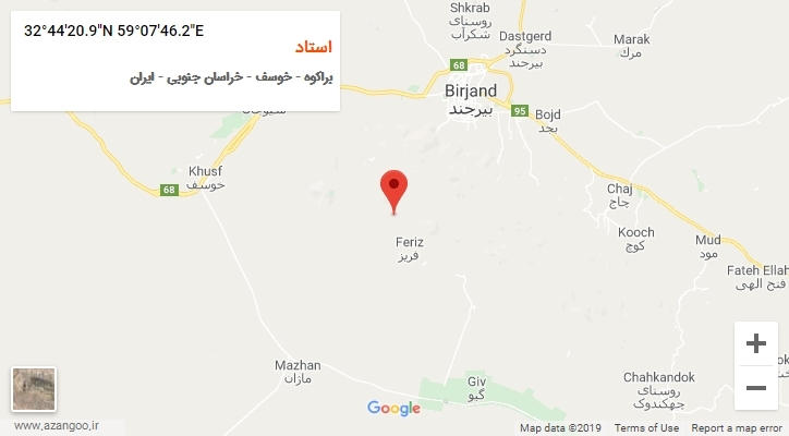 روستای استاد بر روی نقشه