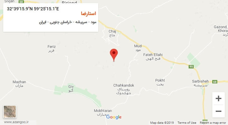 روستای استارضا بر روی نقشه