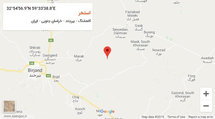روستای استخر بر روی نقشه