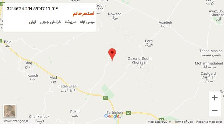 روستای استخرخانم بر روی نقشه