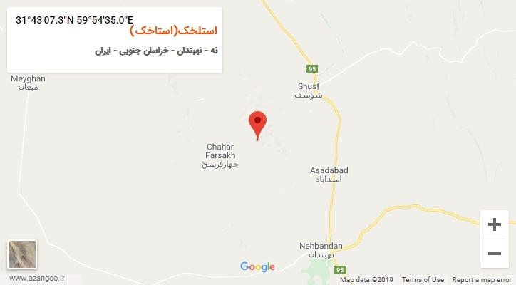 روستای استلخک(استاخک) بر روی نقشه