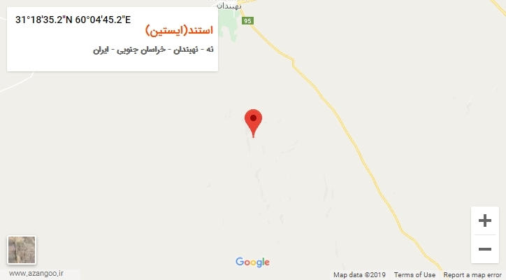 روستای استند(ایستین) بر روی نقشه