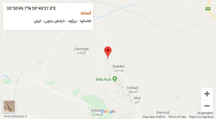 روستای استند بر روی نقشه