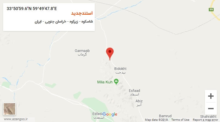 روستای استندجدید بر روی نقشه