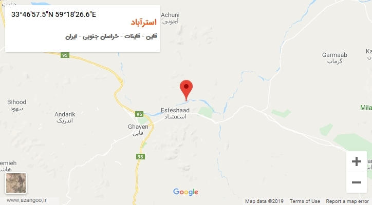 روستای استرآباد بر روی نقشه