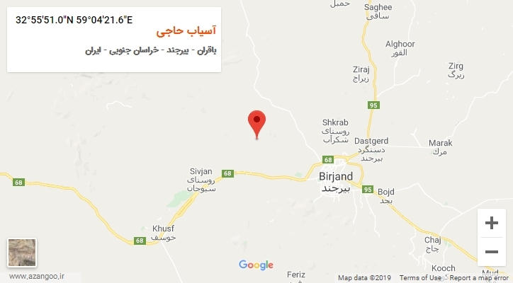 روستای آسیاب حاجی بر روی نقشه