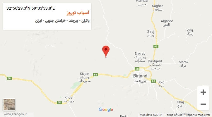 روستای آسیاب نوروز بر روی نقشه