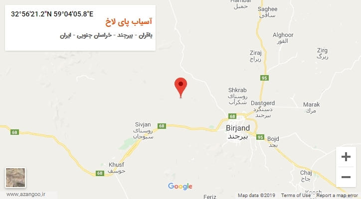 روستای آسیاب پای لاخ بر روی نقشه