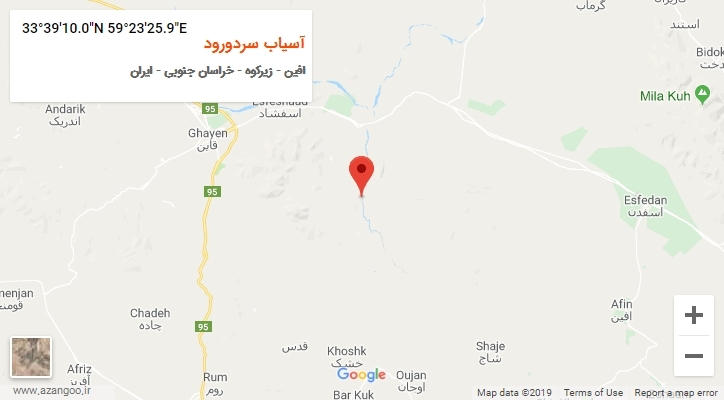 روستای آسیاب سردورود بر روی نقشه