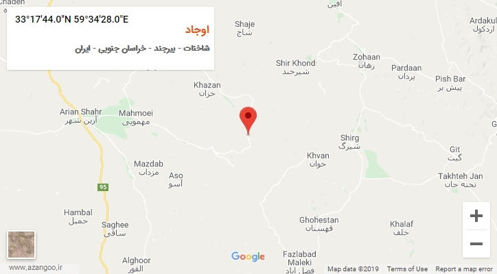 روستای اوجاد بر روی نقشه