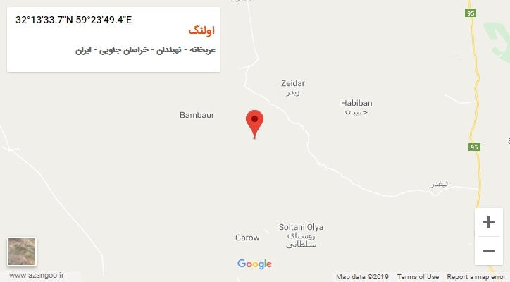 روستای اولنگ بر روی نقشه
