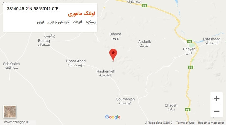 روستای اولنگ ماغوری بر روی نقشه