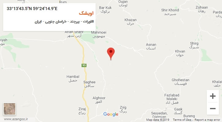 روستای اویشک بر روی نقشه